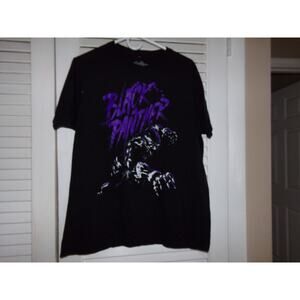 Rare Marvel Avengers Black Panther t shirt size M Black purple‎ panther